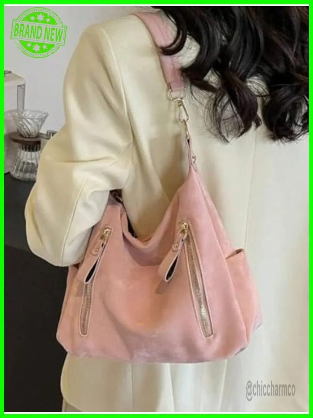 Women's Hobo Bag Large Crossbody Shoulder Handbag Multi Pockets Faux Leather
